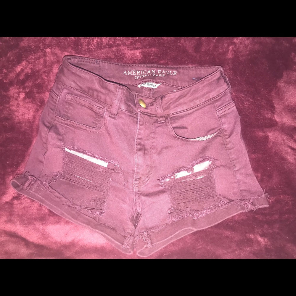 Red jean like shorts